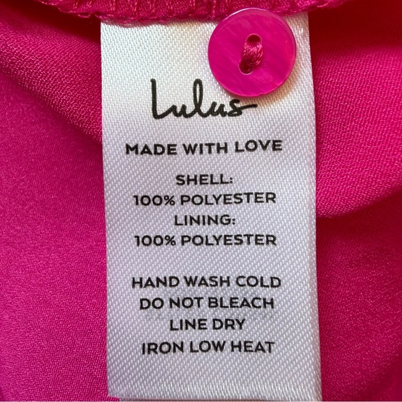 Lulus Hot Pink Organza Ruffled Halter Mini Dress Size S Barbiecore - Picture 4 of 7